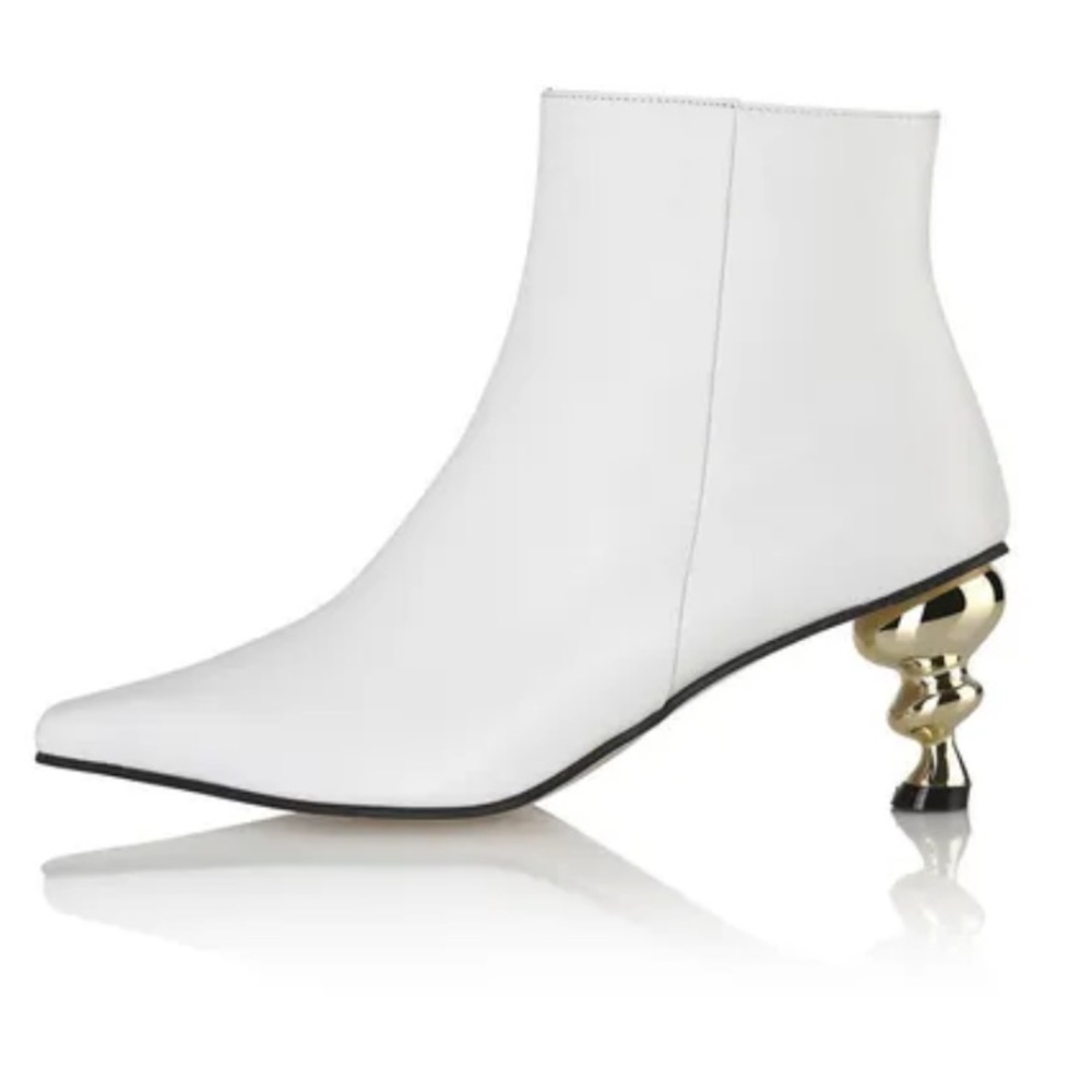 Yuul Yie White and Gold Martina‎ Booties Sz. 38.5